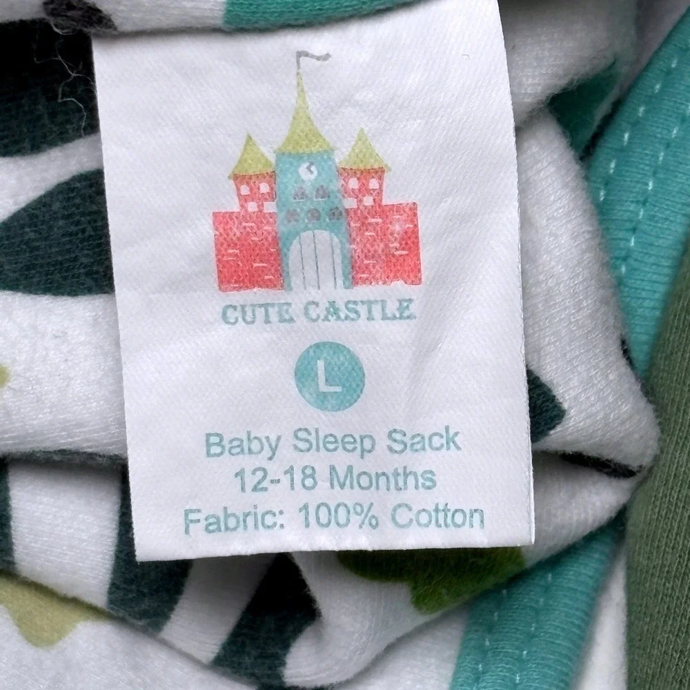 Lot of 2 Sleep Sack 6-18M Green Leaf Wearable Blanket Cotton Cute Castle Yoofoss